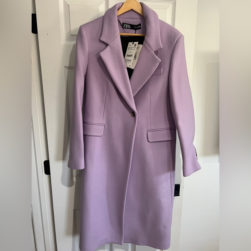 Zara purple wool coat